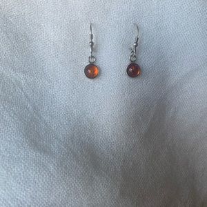Genuine amber 925 Silver Earrings.